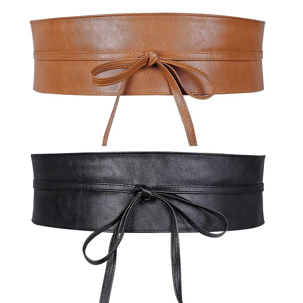 2-pack brett dam bälte mjukt konstläder