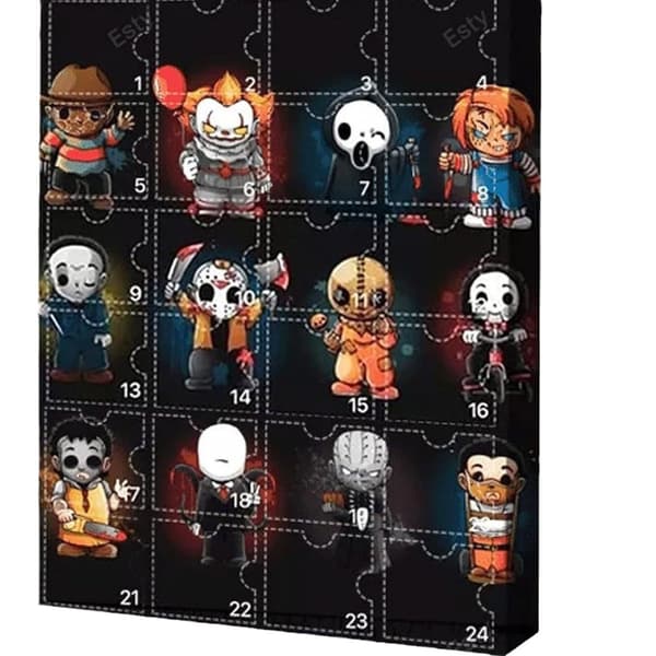 Jule- og Halloween-nedtællingskalender - 24-dages adventskalender med pyntegenstande og blind box-legetøj til ferienedtælling, stil 2