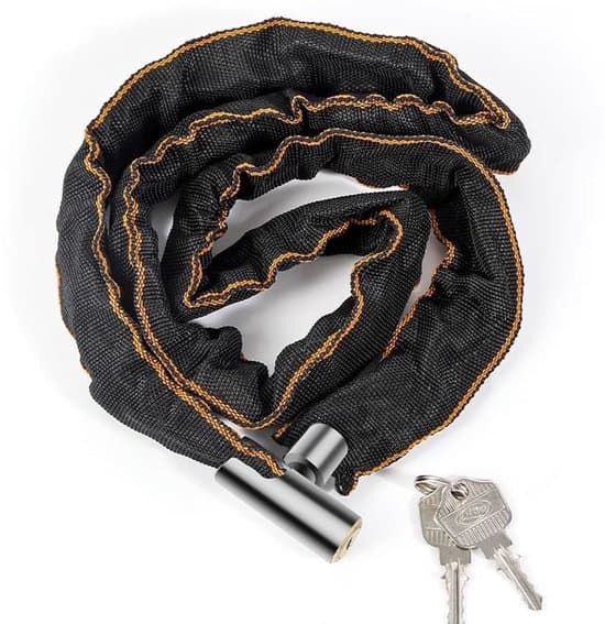 Bicycle lock with two keys - 100 cm long - suitable for bicycles, motorcycles and scooters.
