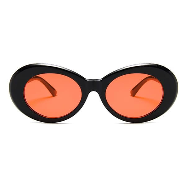 Svarte Store Runde Retro Solbriller Lyst Glass