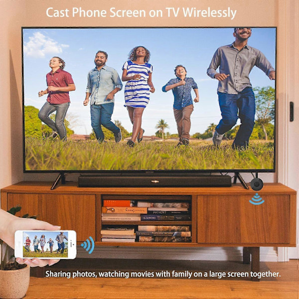 Langaton HDMI-näyttösovitin, Plug and Play 1080P 4K WiFi Langaton Näyttösovitin, Videon ja Äänen Striimaus TV:hen/Projektorille/Näyttöön Tabletilta