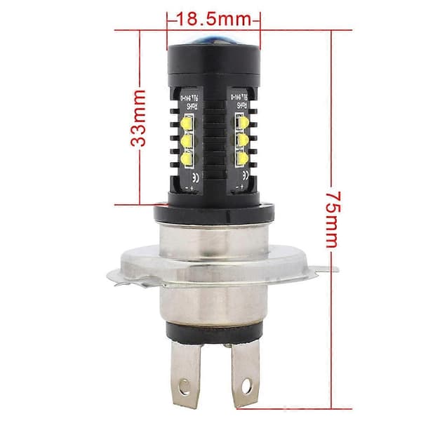 2 stk. MZ H4 12 XB-D LED Bil Frontlykter Kjørelys