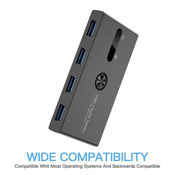 Usb 3.0 Switch 2 Ind 4 Ud Kvm Dockingstation Printerdelingsenhed Skærmadapter Kvm Konverter