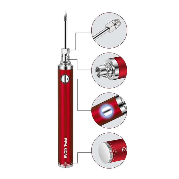 5V 15W Batteridrevet Loddebolt med USB-lading Lodding-Svart