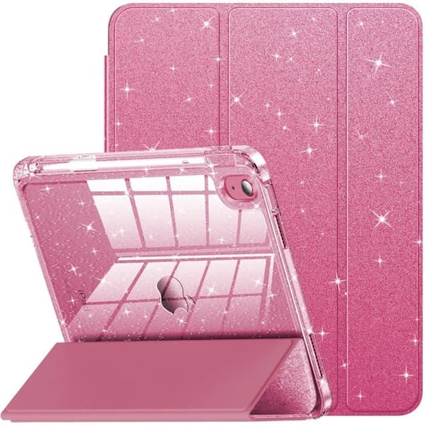 Etui til iPad A16 11. generation 11 tommer 2025, iPad 10. generation 10,9 tommer etui, holder til stylus (rosarød)