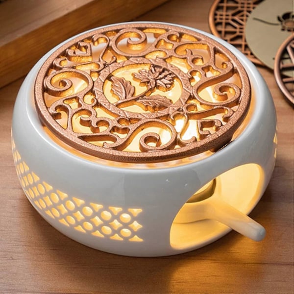 Keramisk Tekandevarmer Holder Base Tevarmer Isolationsbase Te Kaffe Vandvarmer Lysopvarmning