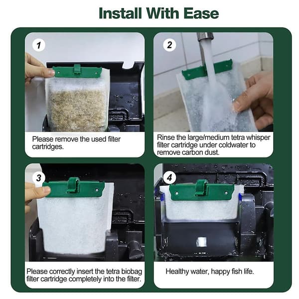 12 stk. Medium Filterpatroner til Whisper Filtre Medium Erstatningsfilter til Repto Filter