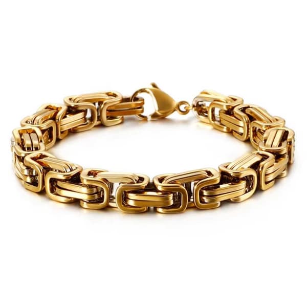 Emperor Link Armband Viking Stål Valbar Storlek Guld