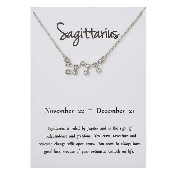 Zodiac Necklace Sagittarius Gift Necklace Silver