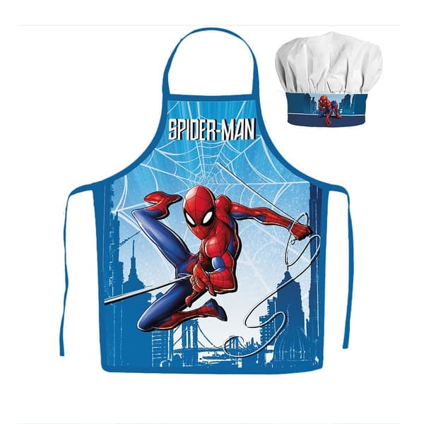 Spider-Man Barneforkle - Forkle og kokkehatt for barn