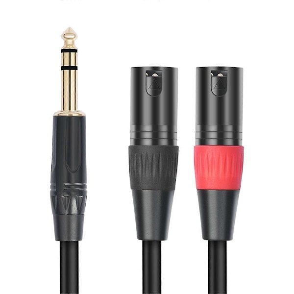Jack 6,35 mm 1/4 TRS Stereo til Dobbelt XLR Han Audio Kabel Forlængerkabel Y Splitter Audio Kabel