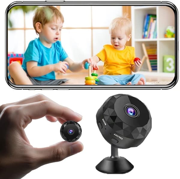 2K WiFi Mini Hidden Camera - Wireless - Suitable for Indoor, Outdoor, Pets, and Babies - 16G (with Card Reader)