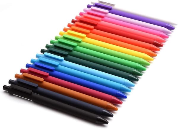 Gelpenne med rullefunktion, 20 assorterede farver