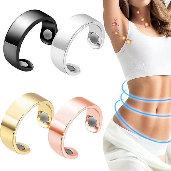 Lymfdräneringsring, 4 st lymfdräneringsterapeutisk magnetisk ring, smärtlindring och minska trötthet