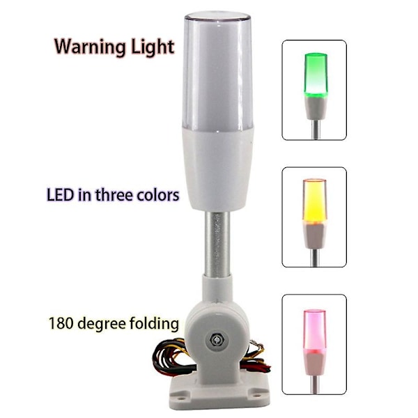 Trefärgad Vikbar 24V LED Varningslampa Alarm LED Signal Torn Varningslampa för CNC-maskiner Indikat