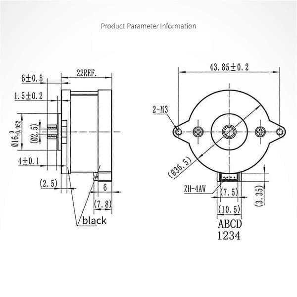 Til Voron 2.4 NEMA14 36mm Motor Rund Pancake til Orbiter 3D Printer Voron Mini Ekstruder