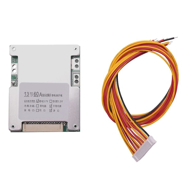 13s 48v 60a Batteriskyddskort Li-ion Cell Batteri Bms Pcb Utjämningstavla