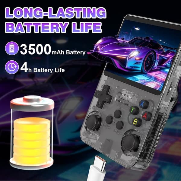 2025 New Retro Handheld Game Console, Portable, Handheld, White, For Adults, 20000+ HD Games Mini Retro Video Console