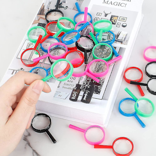 30-pack Färgglada Mini Förstoringsglas för Barn