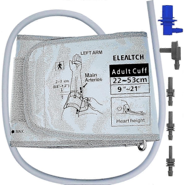 Extra Stort Manschett Kompatibel med Omron 9u201d-21u201d Tum (22-53CM) XL Blodtryck Vuxen ARM BP Ersättningsmanschett för Stor ARM, Grå