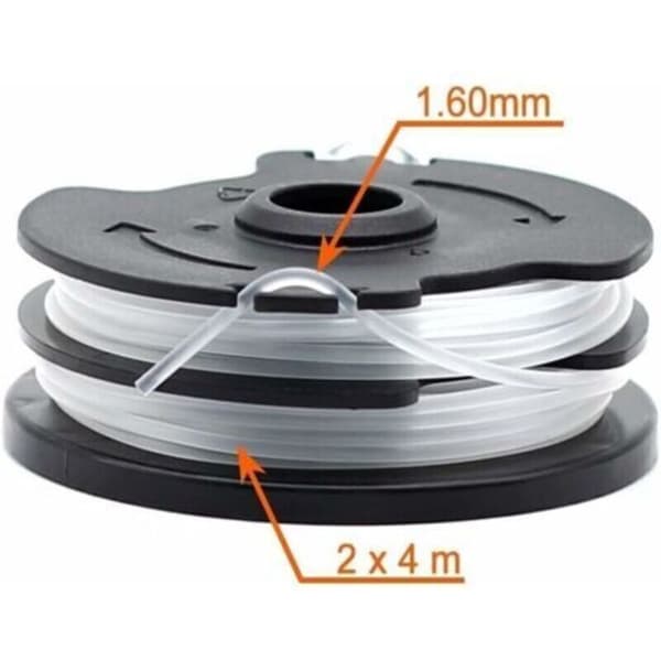 6 stk. erstatningstrådspoler for LIDL Parkside batteridrevet gresstrimmer (PRTA 20-Li, PRT 550, PRT 300) 1,6 mm, 2 x 4 m