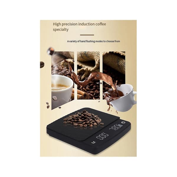 Elektronisk Kaffevåg, Digital Kaffevåg med Timer, 2kg/0.1g LED Smart Ki