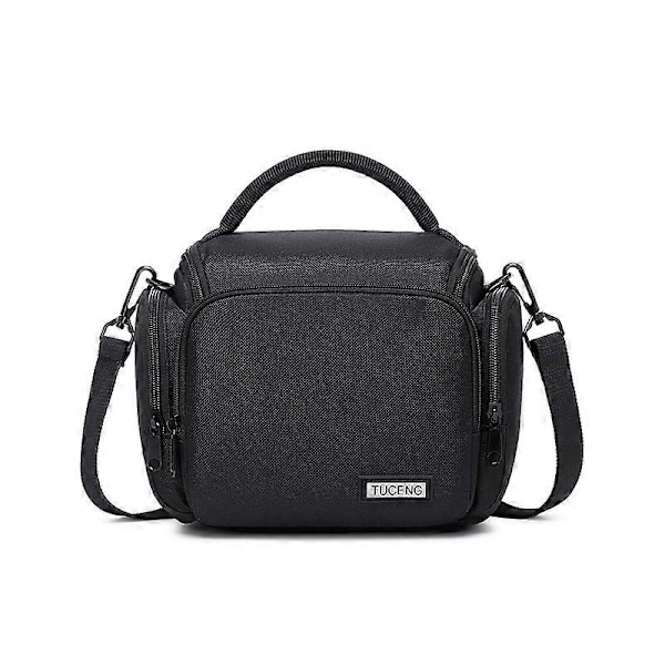 Kameran olkalaukku, vedenpitävä kameralaukku säädettävällä olkahihnalla, kannettava kameralaukku, yhteensopiva Nikonille, Canonille, Sonylle jne. (Musta)