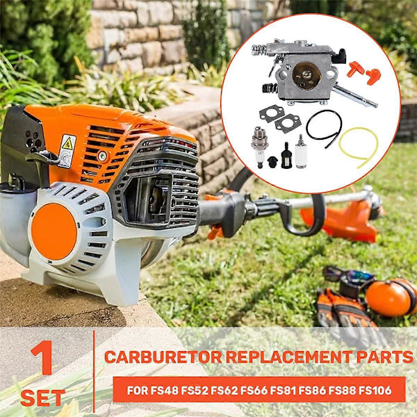 Ersättningsdelar Kit Förgasare för Stihl FS48 FS52 FS62 FS66 FS81 FS86 FS88 FS106 Walbro WT-45 Par