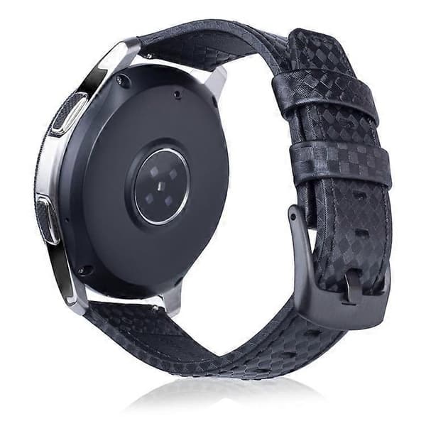 Kolfibertextur 22mm Äkta Läder Klockarmband