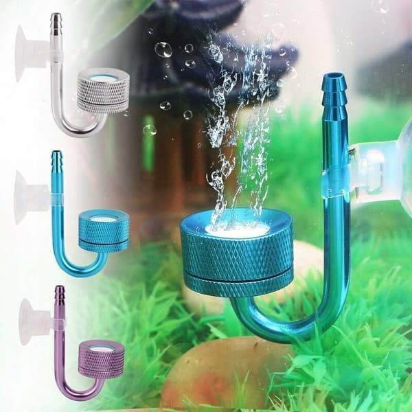 Akvarium Atomizer Diffuser System, Akvarium CO2 Diffuser Koldioxid Vattenväxter för Akvarium Fisk Tank (Silver)