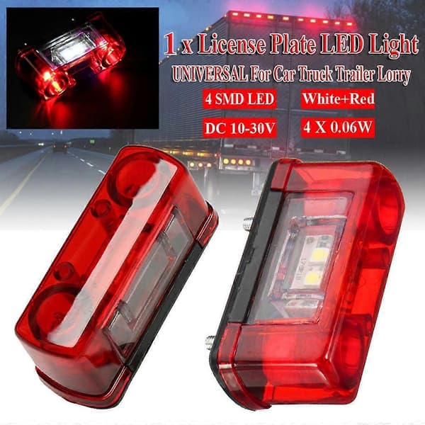 4 LED Lys Skilt Baklys Universal Skiltlys Vanntett 2024THO
