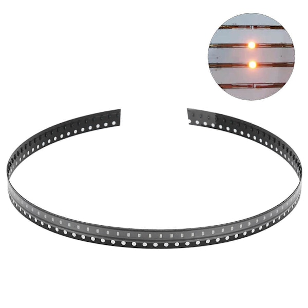 100 st SMD LED-dioder Elektroniska komponenter Höghållfasta Små Lågspänning för DIY PCB (Gyllene)