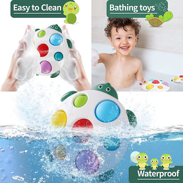 Tidig utbildning silikon baby enkel grop sensory leksak med tandfunktion, flip board present (sköldpadda) för småbarn 6 månader+