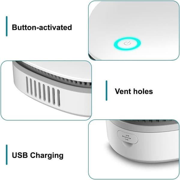 Portable Air Purifier, Energy-Saving Ozone Diffuser, Silent Odor Remover and Sterilizer for Home, Shoe Cabinet, and Refrigerator.