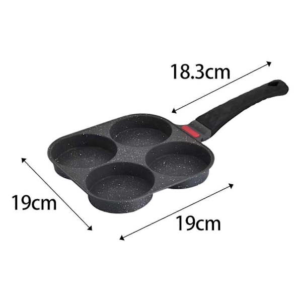 Stegepande til spejlæg, 4 kopper, non-stick, til morgenmad, restaurant, køkkengrej