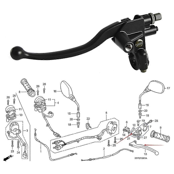 Motorsykkel Clutch Hendel Monteringsbrakett m/ Brakett Speilholder Sett For Honda Cbr125r Cbr 125 R4 R5 Rs5 Rs6 Rw Clutch Hendel