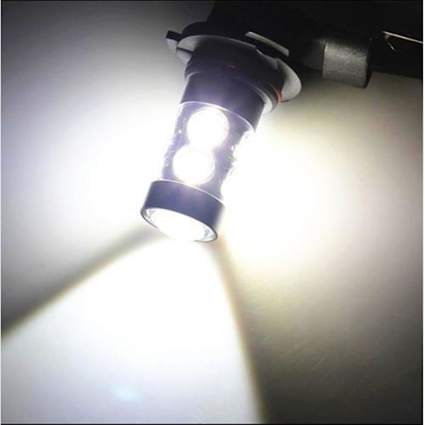 2-pack 6000k 50W Vita H16 Ps24w 5202 Högpresterande LED-Dimljuslampa