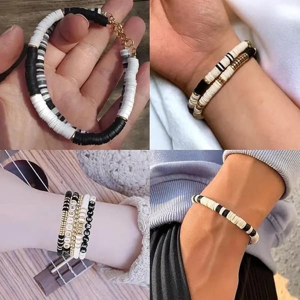 DIY Perlesæt i Neutrale Nuancer – Smykkesæt til Armbånd & Tilbehør