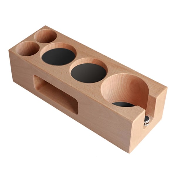 Espresso Tamperholder i Træ, Kaffe Tamper Stand, Massivt Træ Kaffe Tamper Holder, Espresso Base