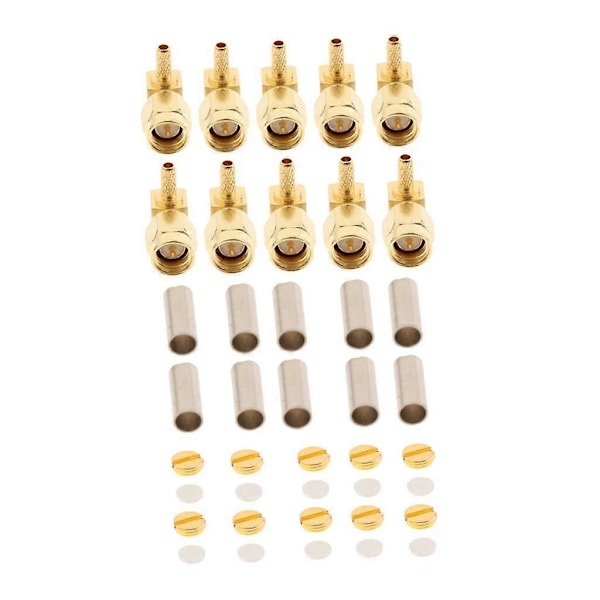 10 kpl SMA uros oikeakulmainen puristusliitin RG316 RG174 LMR100 koaksiaalikaapelille RF-liitin