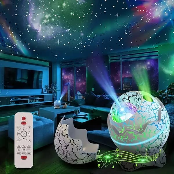 Dino Egg Galaxy Stjerneprojektor med Stjernehimmel og Supernova Tåke