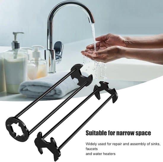 Multifunctional Sink Wrench, Faucet Tool, Universal Plumbing Tool Suitable for Kitchen, Bathroom, and Small Home Spaces.