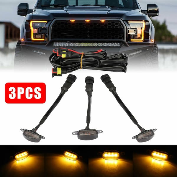 3X Røget Linse Gul LED Front Grill Kørelys Lamper Kompatible