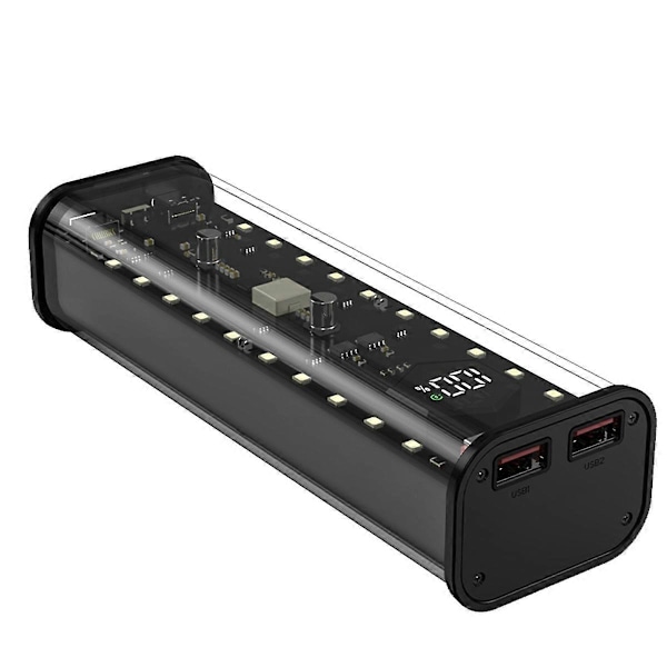 21700 Batterioppbevaringsboks 4 Spor DIY Power Bank Boks for 21700 Lader Dobbel USB-utgang TypeC Inngang