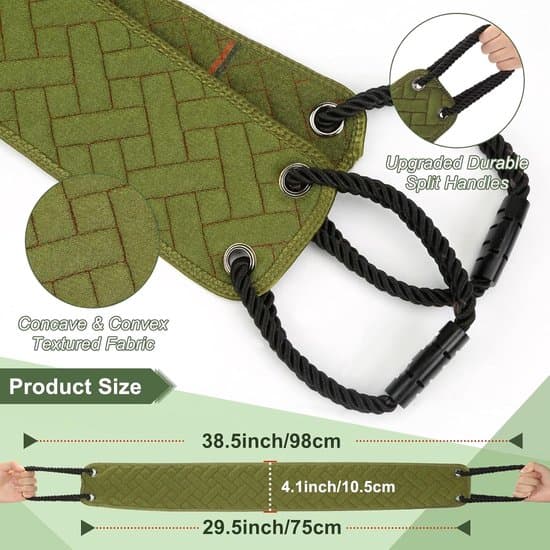 Exfoliating Back Scrubber with Improved Handle, 98cm Double-Sided Body Scrubber, Exfoliating Shower Towel, Unisex Deep Cleaning Back Scrubber (Green).