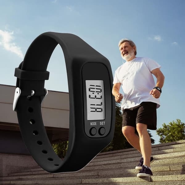 Pedometer Watch - Activity Tracker - Daily Exercise - Easy Tracking - 25x2.7cm - Black