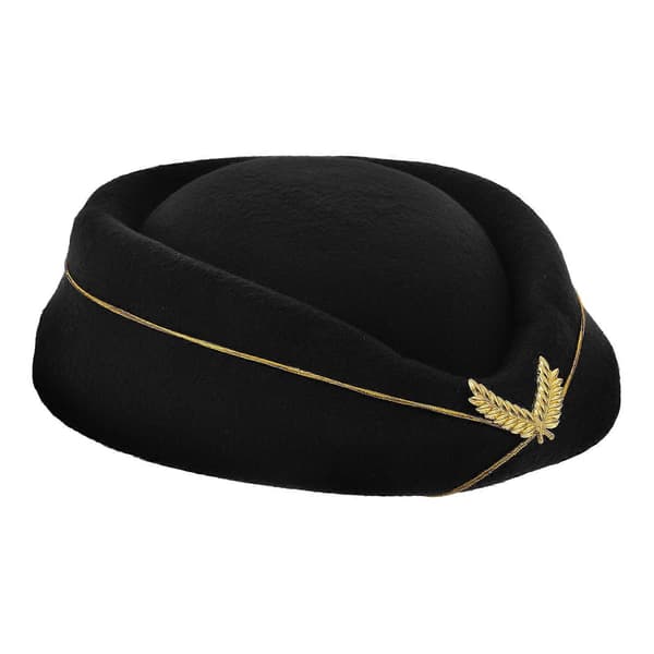 Flyvertinde Kostume Til Kvinder Baret Stewardesse Hat Cosplay Prop Sort Filt 1 Sæt