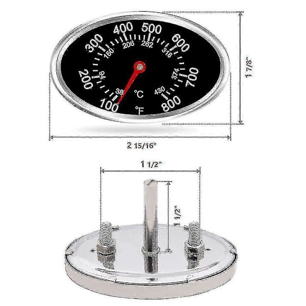 BBQ Grill Lokk Termometer Varmeindikator Erstatning Master For Nexgrill