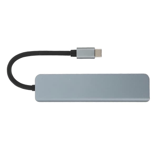 6 i 1 USB C Hub Type C til HD Multimedie Interface USB3.0 USB2.0 PD Hukommelseskort Lagerkort Multiport USB C Adapter Grå