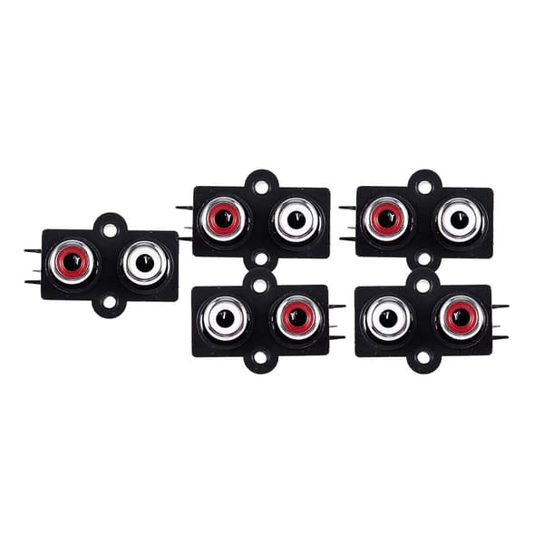 5 stk. PCB-montering 2-positions stereo audio video jack RCA hun-stik